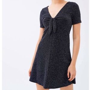 Urban Outfitters Sparkly Tie Front Mini Dress